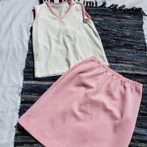 Vintage Skirt Top Outfit Costume Candy Striper Spring Summer Lightweight